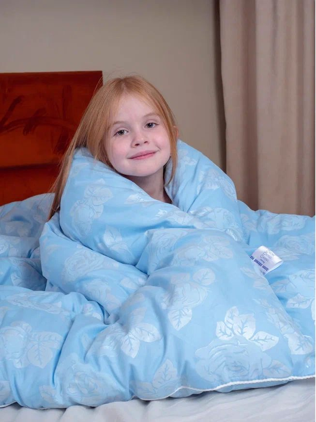Одеяло 1.5 спальное зимнее теплое детское 150х210 лебяжий пух полутороспальное  #1