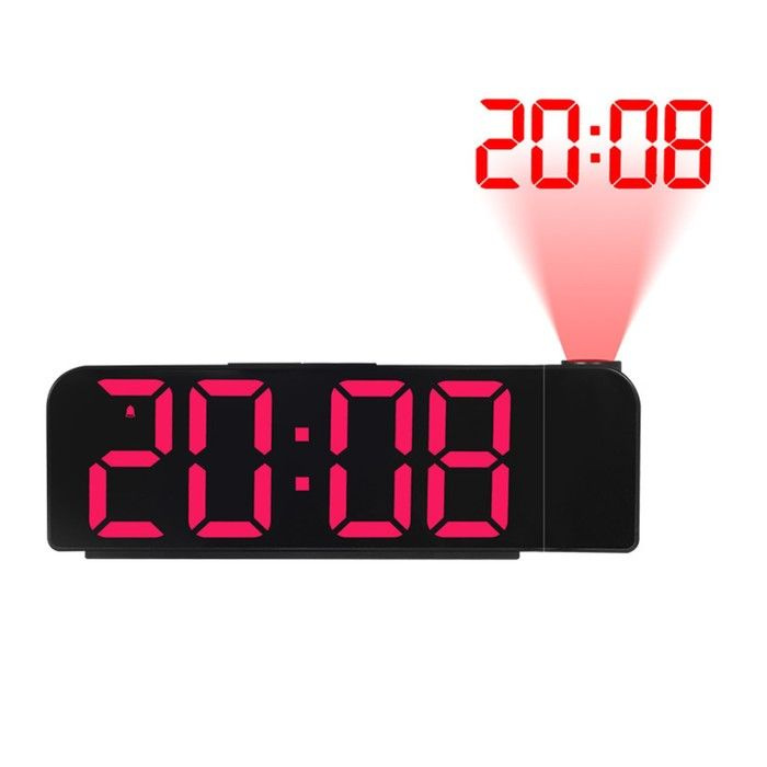 Часы Будильник настольные электронные с проекцией: будильник, термометр, календарь, 19.6 х 6.5 см  #1