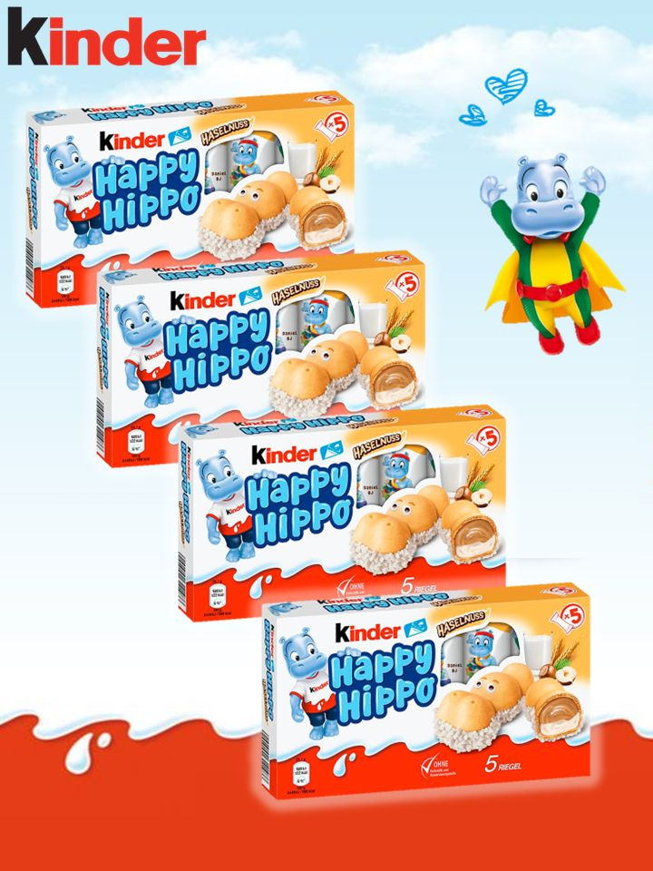 Батончики Киндер Хэппи Хиппо орех/ Kinder Happy Hippo Hazelnut 103 гр*4 шт  #1