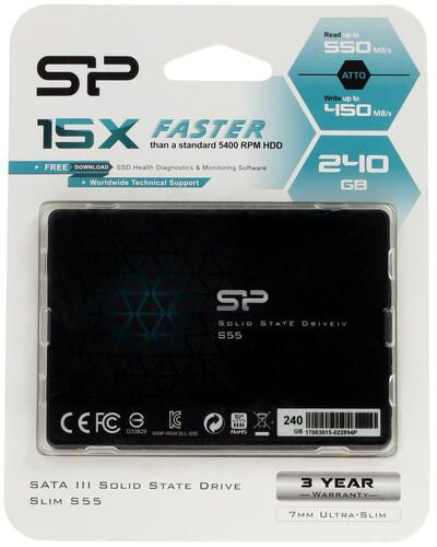 Silicon Power 240 ГБ Внутренний SSD-диск 240 ГБ, 560 Мбайт/сек, 125 ТБ ([SP240GBSS3S55S25])  #1