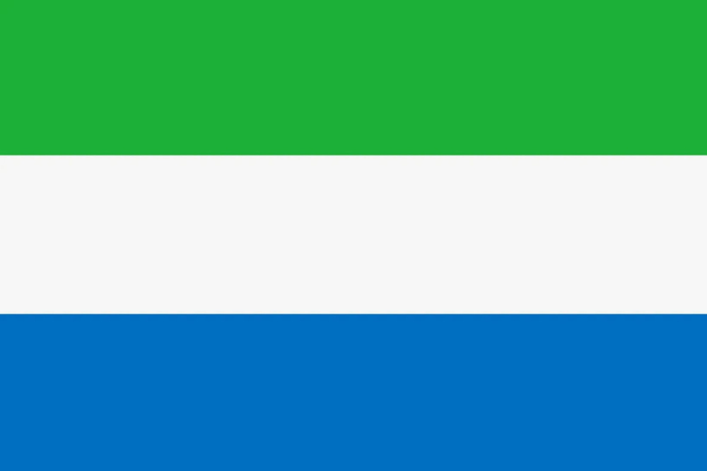 Двусторонний флаг Сьерра-Леоне 40х60 см на лодку, катер или яхту с люверсами  #1