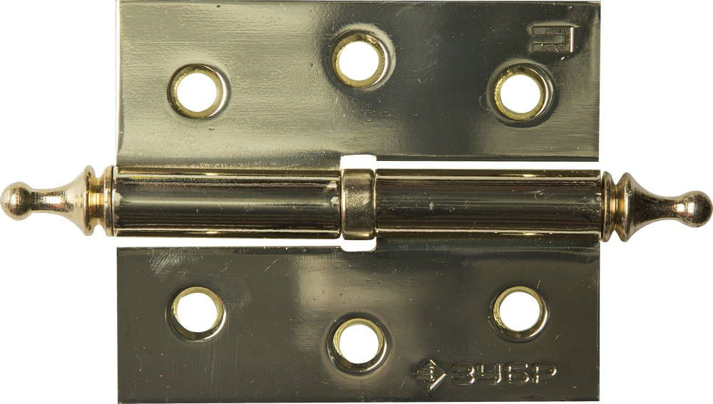 Дверная петля разъемная Зубр Эксперт 1 подшипник цвет латунь PB правая с крепежом 75x63x2.5 мм 2 шт. #1