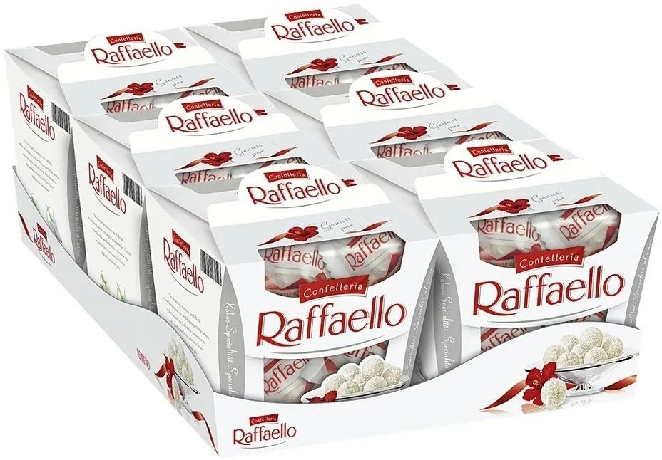 Конфеты Raffaello с цельным миндальным орехом, в кокосовой обсыпке 150 г 6 шт  #1