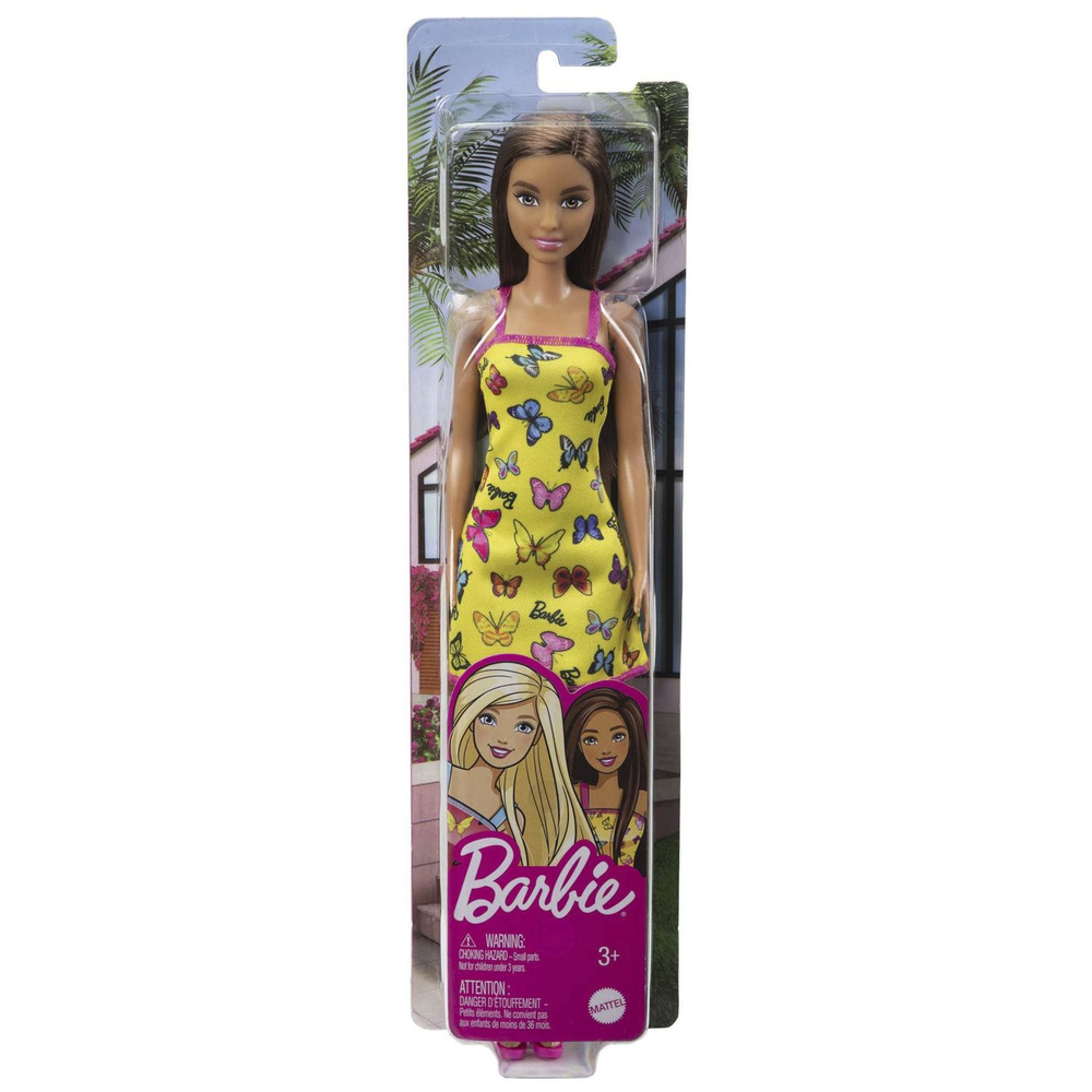 Кукла Barbie - Барби-модница, базовая коллекция, цвет платья: желтый, материал: пластик, текстиль, серия #1