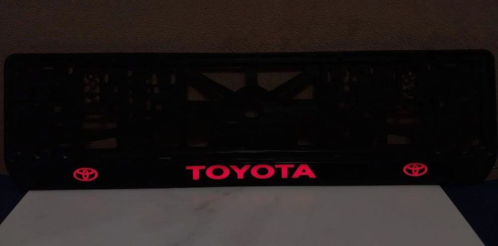 Рамка номера со светодиодной LED подсветкой с логотипом для автомобиля,Toyota ,тюнинг авто,рамка гос #1