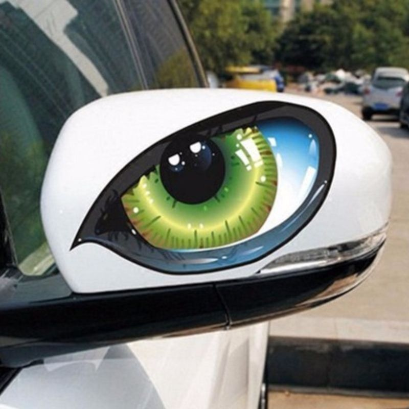 Наклейки на зеркала автомобиля, глаза #1