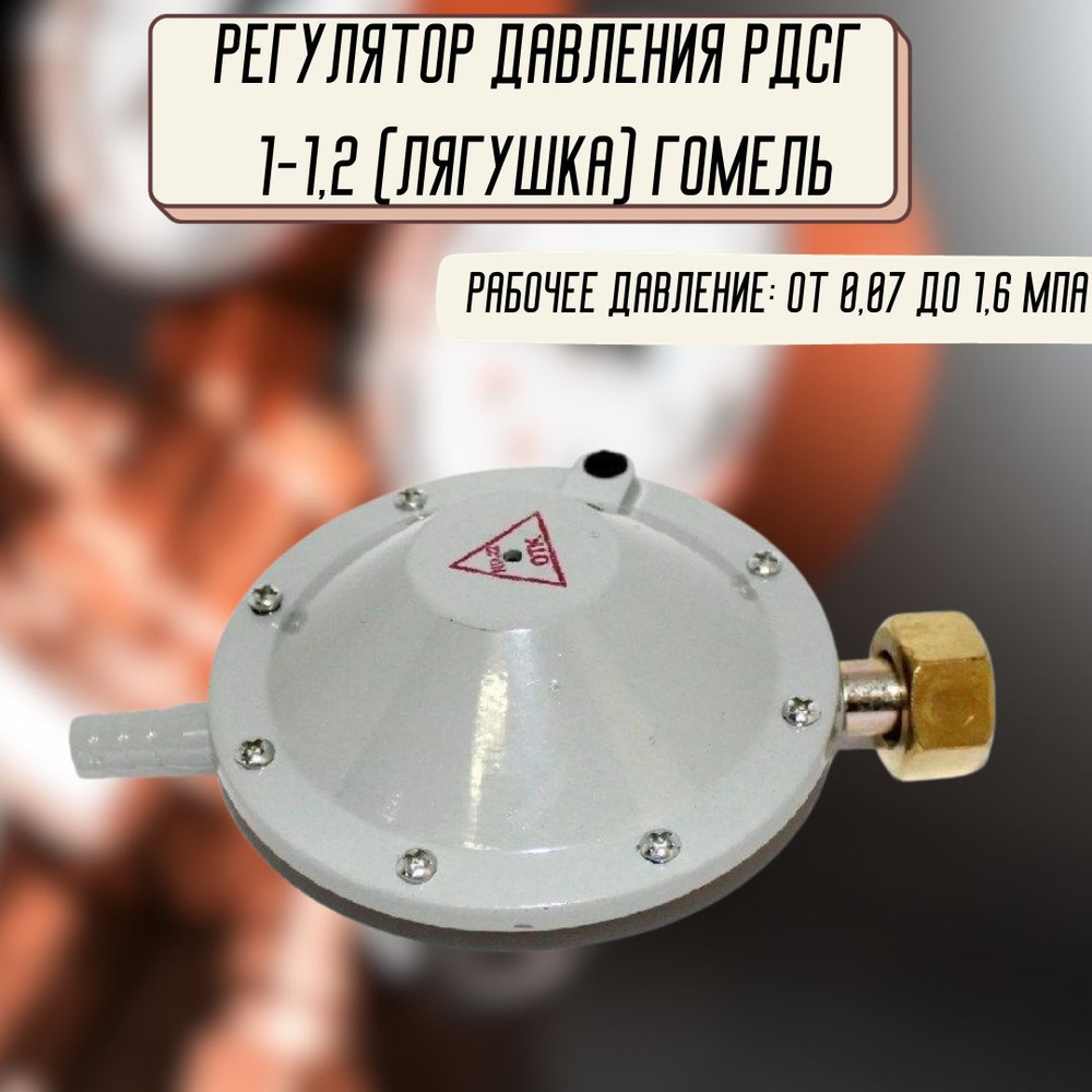 Редуктор регулятор давления газа для газового балона объемом от 5 до 50 литров РДСГ 1-1.2 (лягушка) Гомель #1