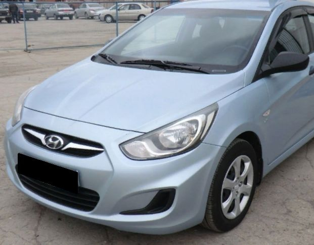 Бампер передний Hyundai Solaris Хендай Солярис 2010-2014 VEA-СЕРЕБРИСТО-ГОЛУБОЙ  #1