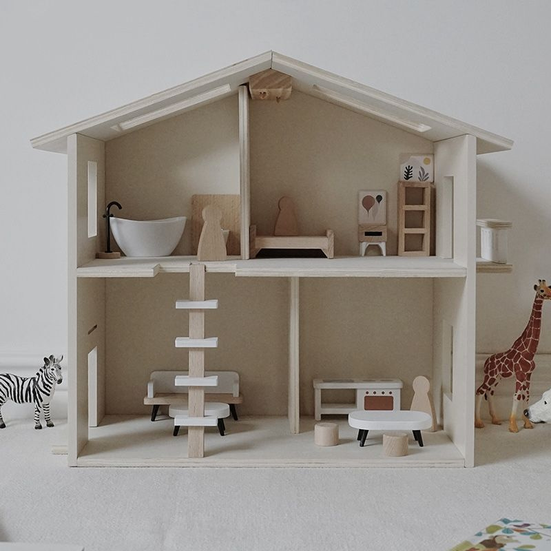 Кукольный домик деревянный с мебелью и аксессуарами большой, игровой набор для девочек с ванной, гостиной #1