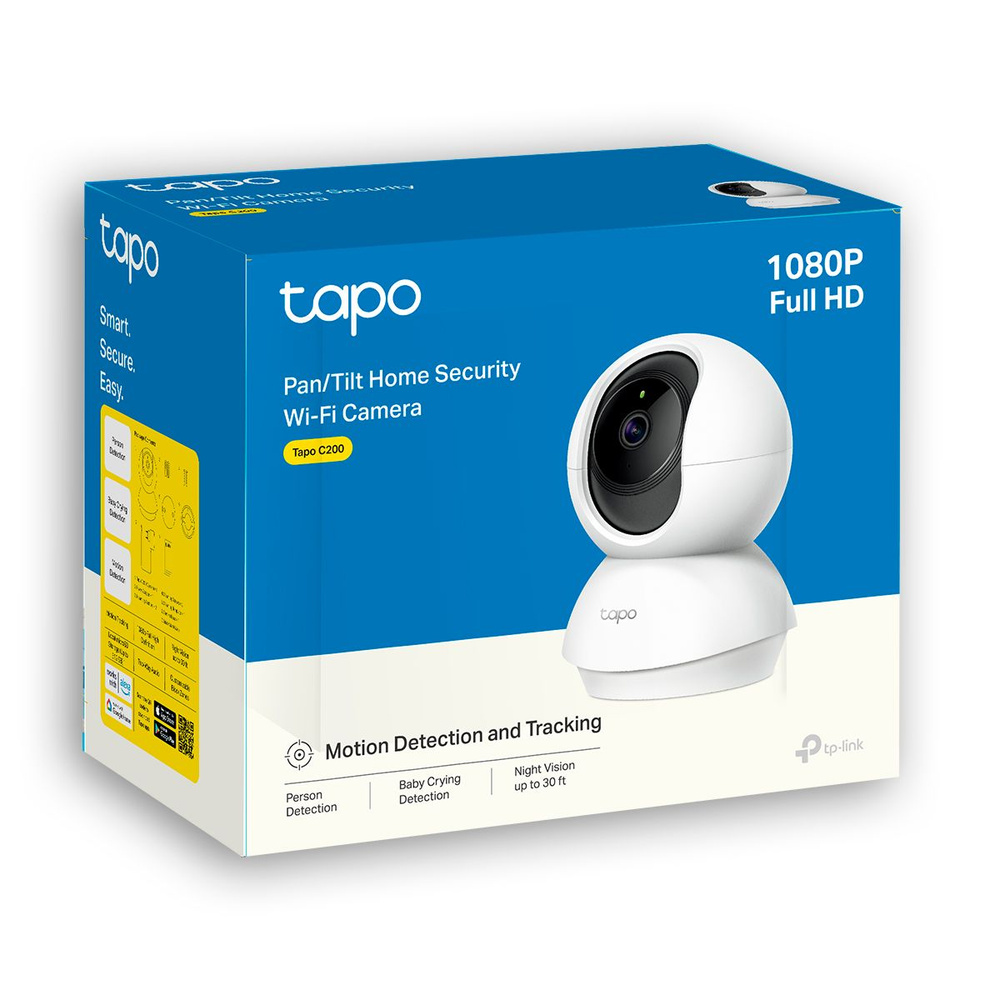 Камера видеонаблюдения TP-Link Tapo C200 1920×1080 Full HD - купить по  низким ценам в интернет-магазине OZON (218305630)