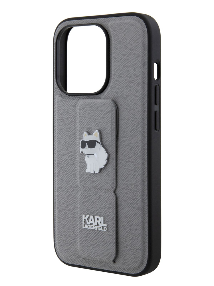 Чехол Karl Lagerfeld GripStand PU на Apple iPhone 15 Pro / для Айфон 15 Про из экокожи, с ремешком с #1