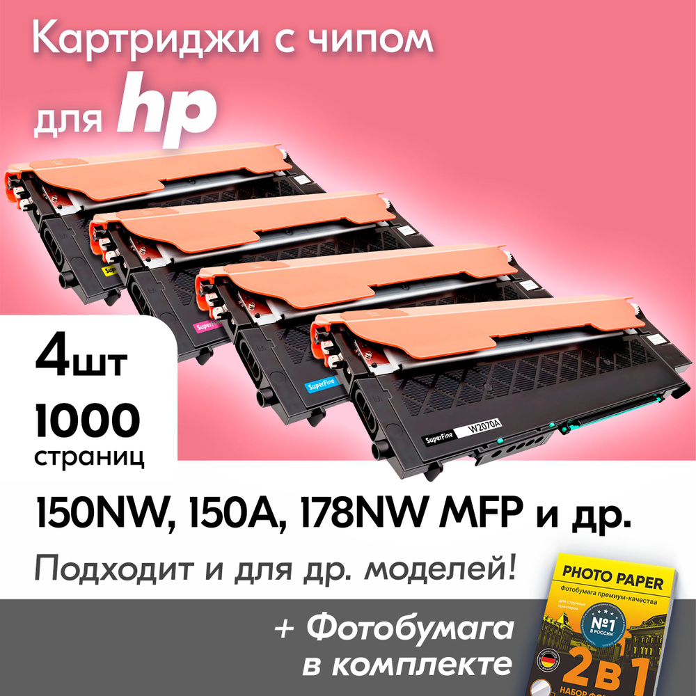 Лазерные картриджи для HP W2070A-W2073A (117A), HP 150a, 150nw, 178nw MFP, 179fnw MFP, комплект 4 шт., #1