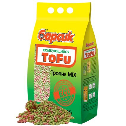 Наполнитель "Барсик" ToFu Тропик Микс 4,54 л Комкующийся #1