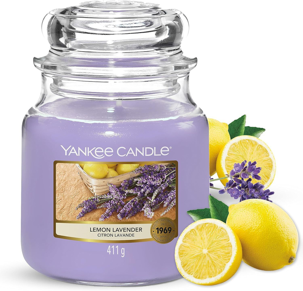Yankee Candle Свеча ароматическая "Лимон и лаванда / Lemon Lavender", 12.7 см х 10.7 см, 1 шт  #1
