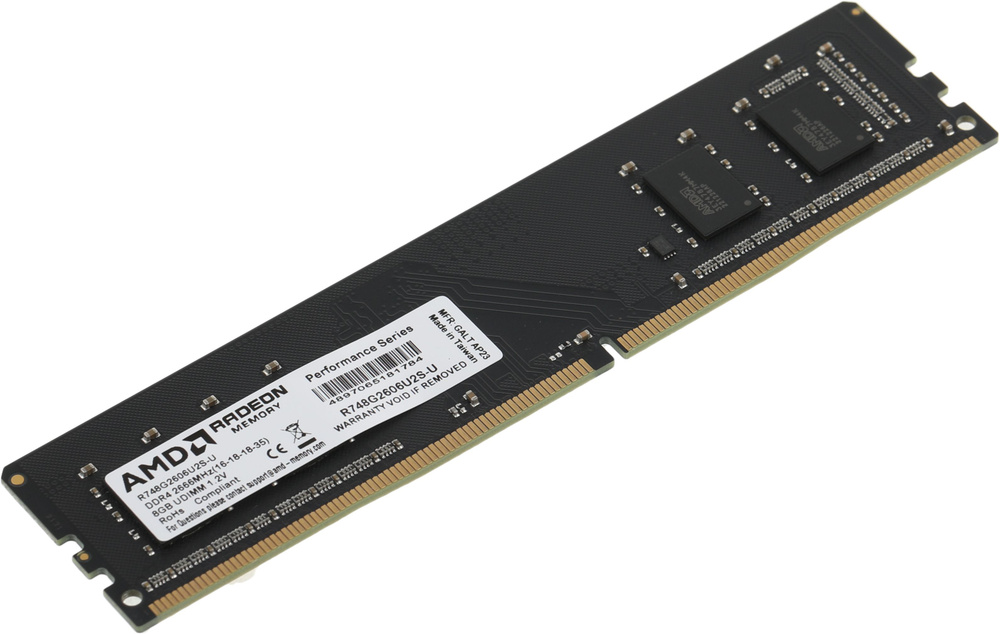 AMD Оперативная память Radeon DDR4 8Gb 2666Mhz Long DIMM, R748G2606U2S-U 1x8 ГБ (R748G2606U2S-U)  #1