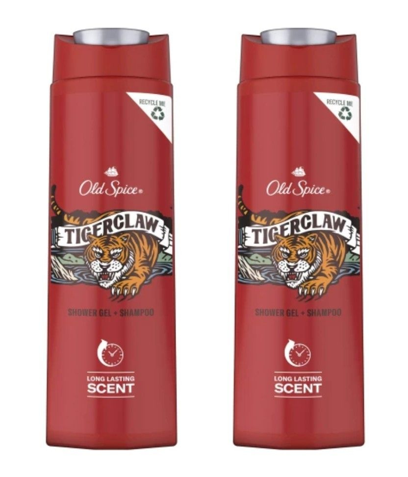 Old Spice Гель-шампунь для душа Tigerclaw, 400 мл, 2 шт #1