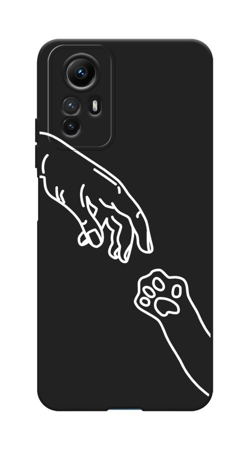 Матовый силиконовый чехол на Xiaomi Redmi Note 12S / Сяоми Редми Нот 12S Сотворение Котида, черный  #1