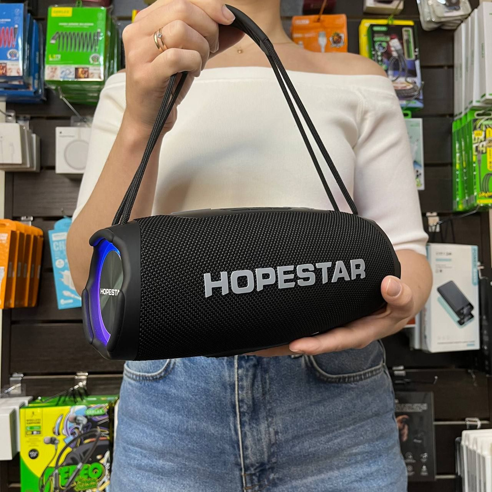 Портативная беспроводная Черная Bluetooth колонка HOPESTAR H53/портативная акустика /блютуз музыкальная #1