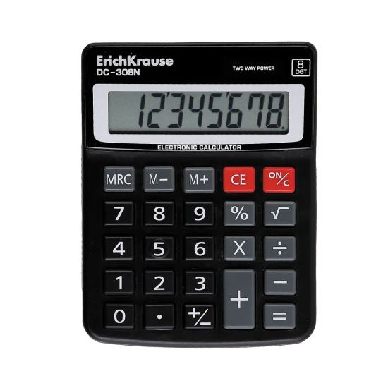 Калькулятор настольный, 8 разрядов, питание двойное, 130*100*25 мм, 1 шт. в заказе  #1