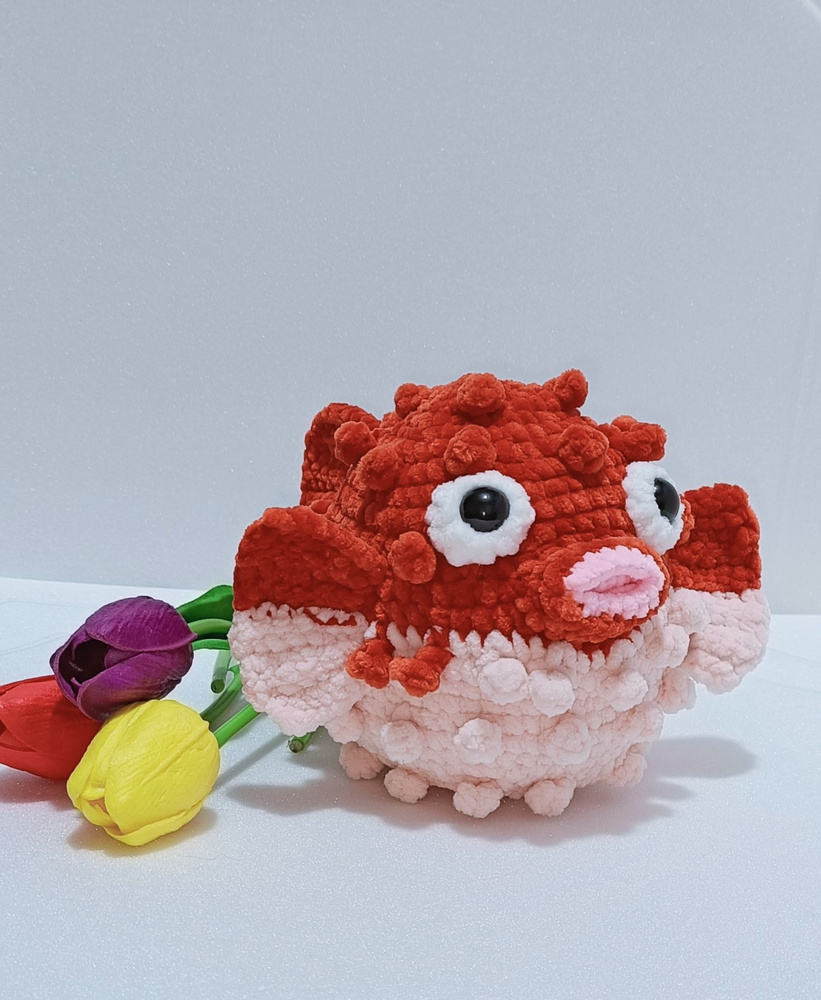 Мягкая вязаная игрушка ручной работы Рыба Фугу Плюш - купить по низким ...