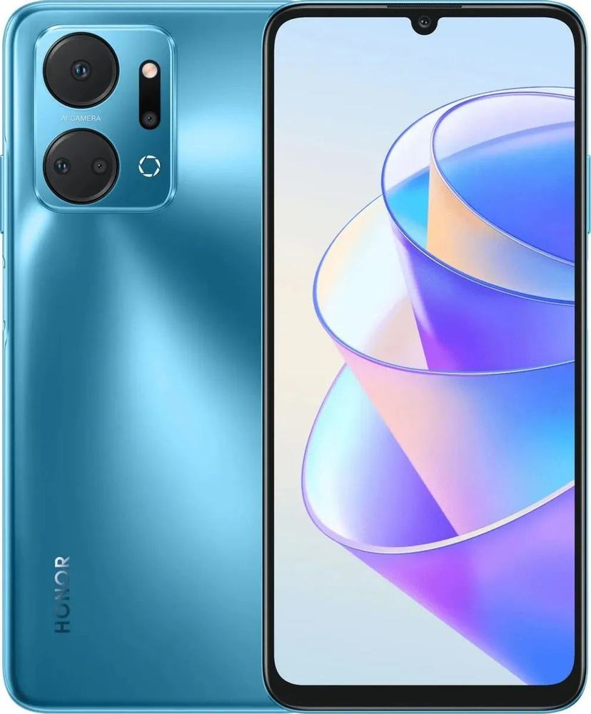Honor Смартфон X7a Plus Ростест (EAC) 6/128 ГБ, синий, голубой #1