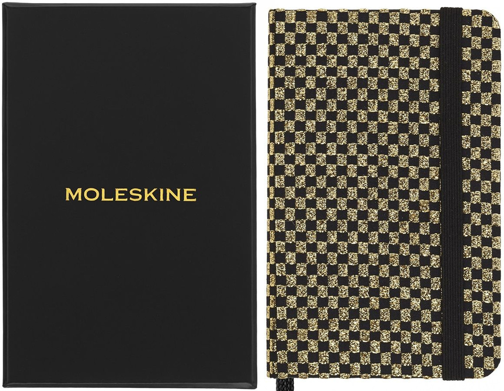 Блокнот без линовки Moleskine LE SHINE XS 65х105мм обложка текстиль золотистый подарочная коробка  #1