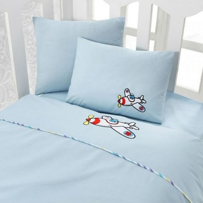 Tango детский комплект постельного белья Luci Самолётик цвет голубой  #1