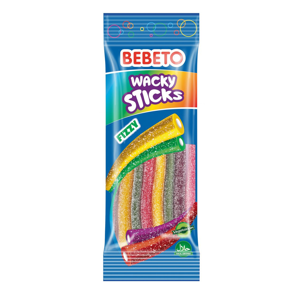 Мармелад жевательный Bebeto Wacky Sticks Fizzy, 75г #1