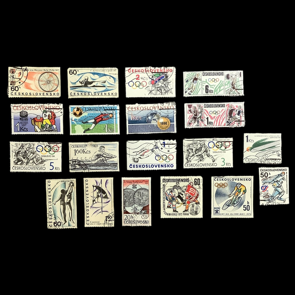 Набор почтовых марок "Спорт" Чехословакия 1967 год 19 штук #1