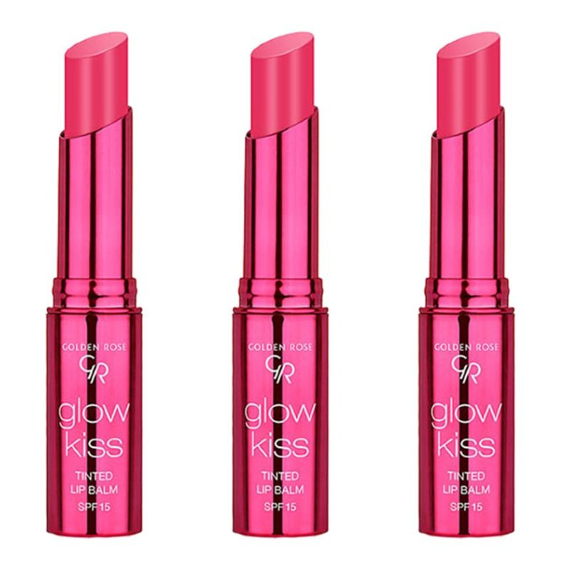 Golden Rose Тинт-бальзам для губ GLOW KISS TINDEN LIP BALM BERRY PINK №03, 3 штуки  #1