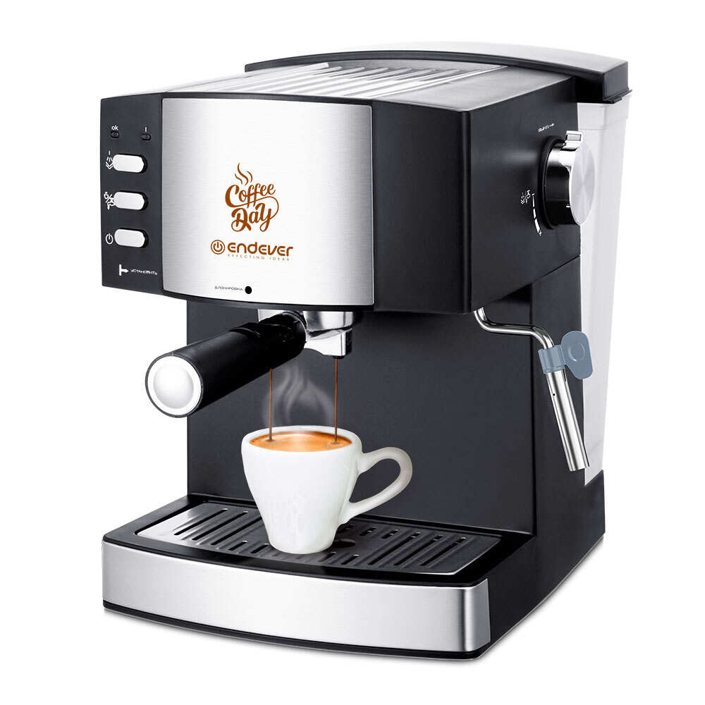 Кофеварка рожковая Endever Costa-1075 / 1450 Вт / 20 Бар / 1,4л ...
