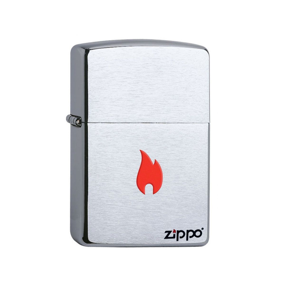 Зажигалка бензиновая ZIPPO Flame Brushed Chrome #1