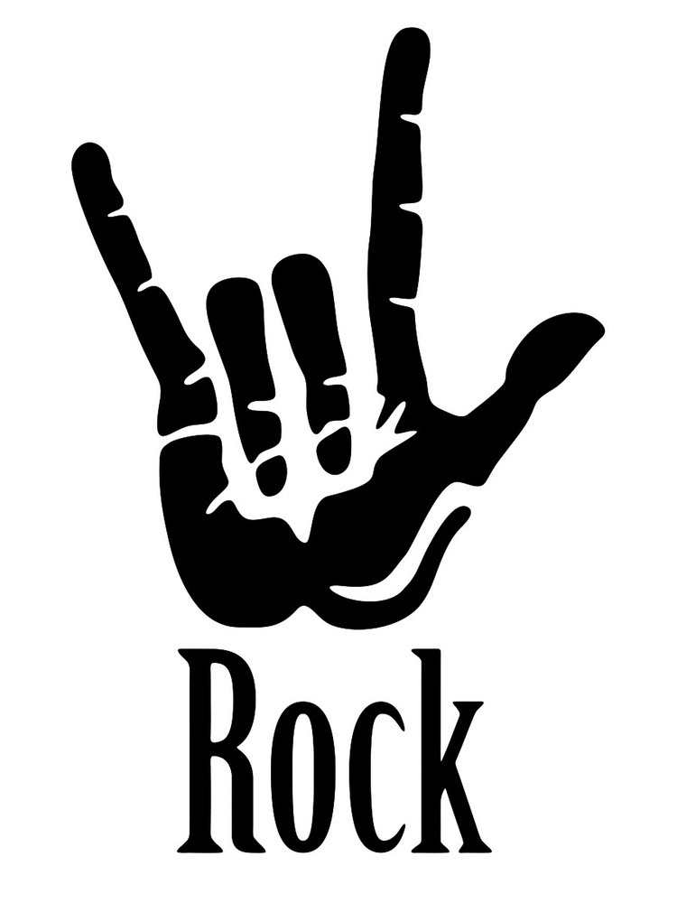 Наклейка на авто "Rock 5" на машину, на кузов, на стекло,музыка, гитара, рок, рокнрол  #1