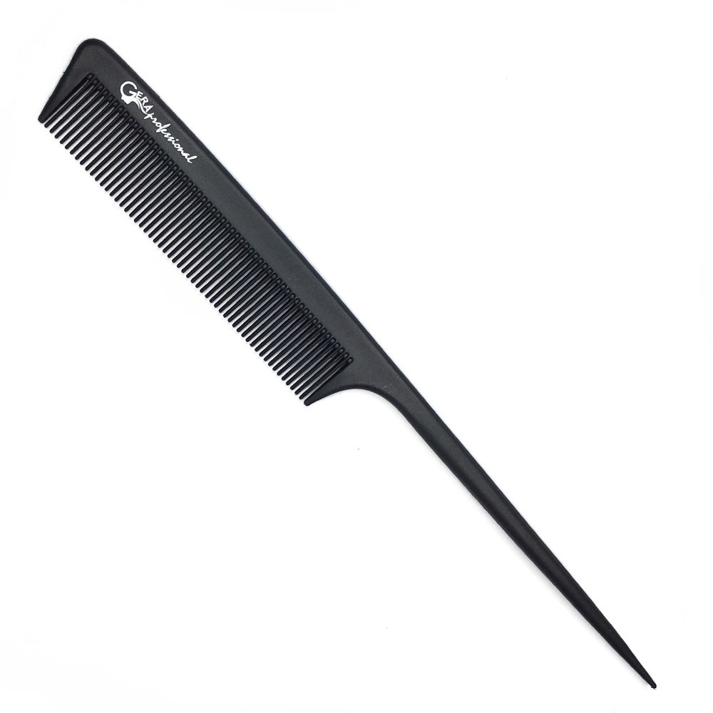 Gera Professional, Расческа карбоновая для стрижки волос GPR00310, с хвостиком, цвет черный  #1