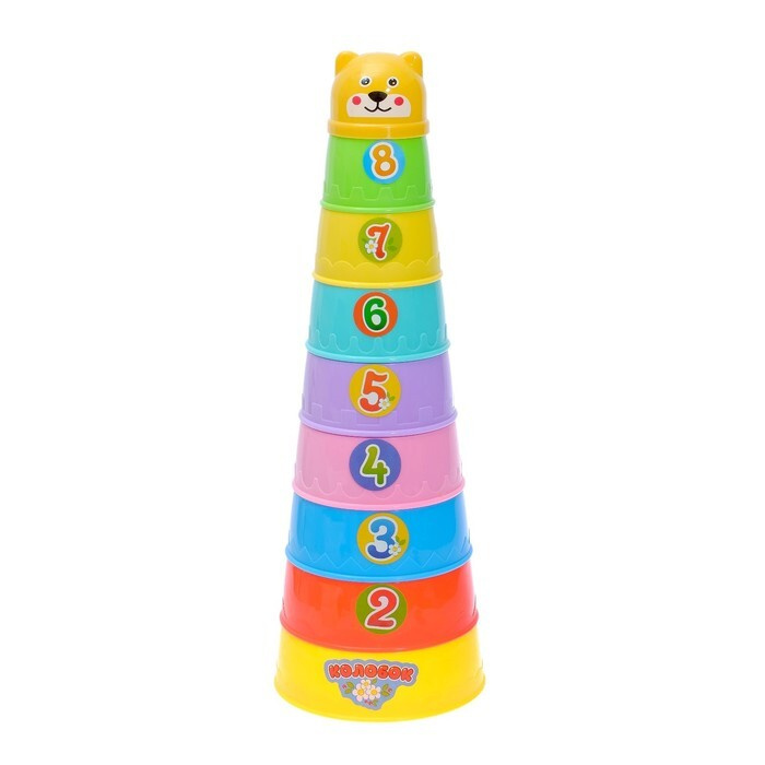 Развивающая игрушка "Пирамидка-стаканчики: Колобок", 9 предметов  #1