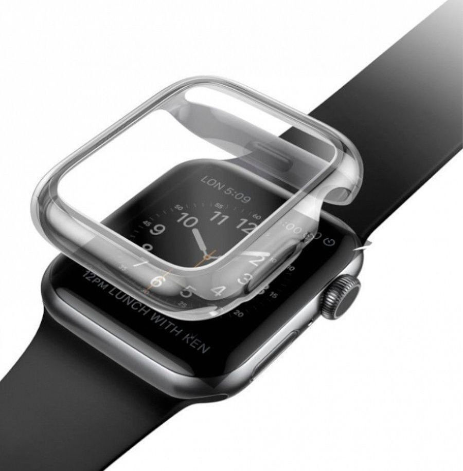 Силиконовый чехол Аксмаркет Full Protection 360 на Apple Watch 42 mm, прозрачный  #1
