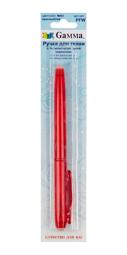 Ручка для ткани термоисчезающая "Gamma" PFW №03 красный #1