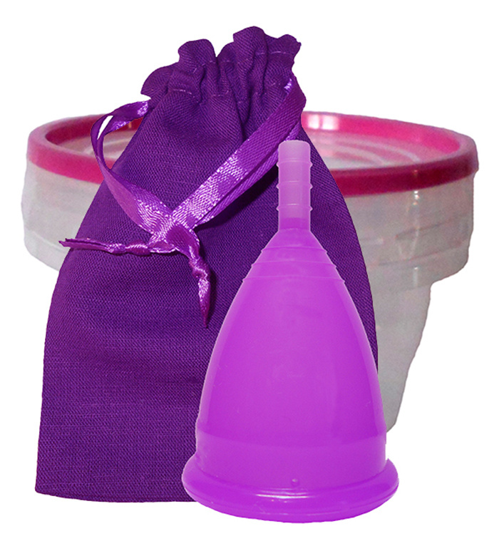Менструальная чаша CupLee в контейнере для стерилизации / цвет фиолетовый/ размер L  #1