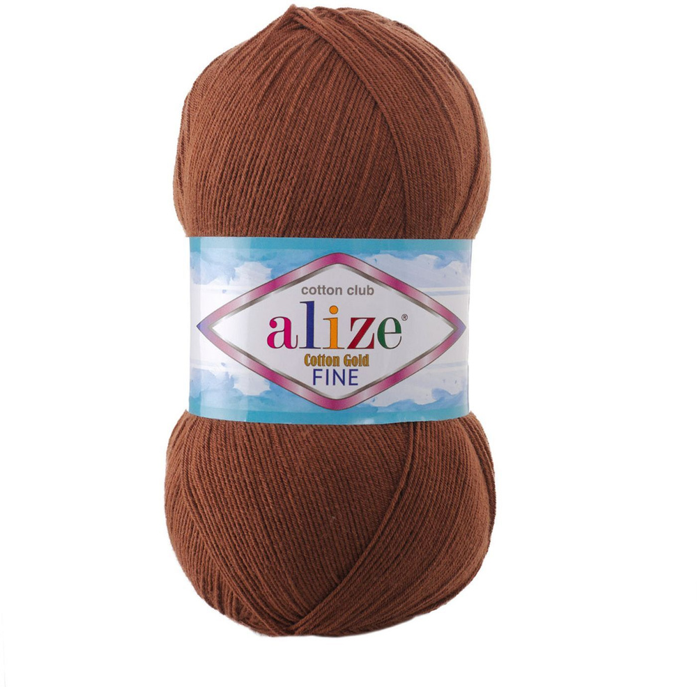 Пряжа Alize Cotton Gold Fine, 7731300, 493 каштановый, 100 г, 660 м, 5 шт #1