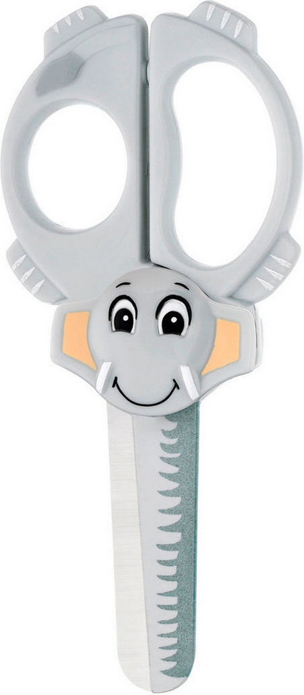 Ножницы детские WESTCOTT WILD ONES, 13 см, с дизайнами животных Слон, блистер  #1