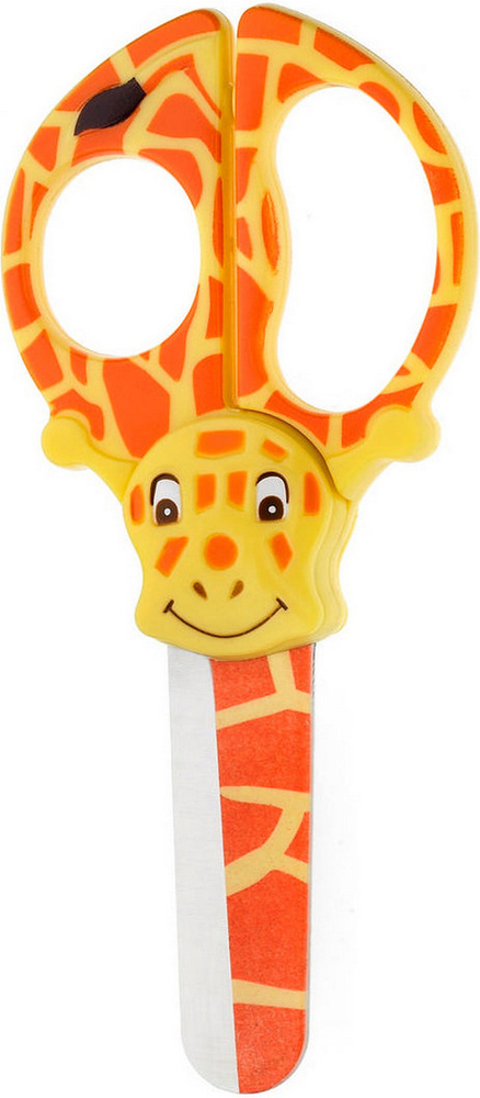 Ножницы детские WESTCOTT WILD ONES, 13 см, с дизайнами животных Жираф, блистер  #1
