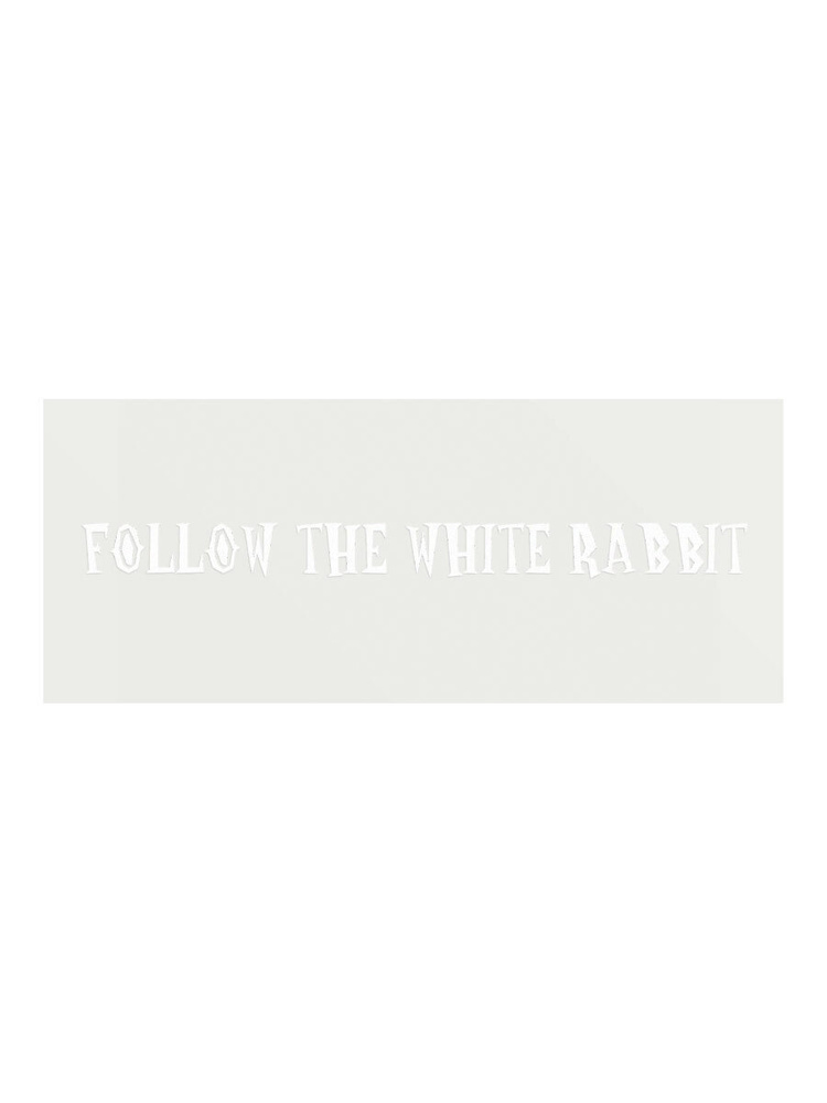 Трансфер "Follow the white rabbit" переводная термонаклейка для одежды, 145,2x12 мм  #1