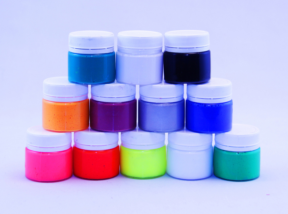 Краска флуоресцентная акриловая "VESTA BRILLIANT" набор из 12 цветов по 20 мл.  #1