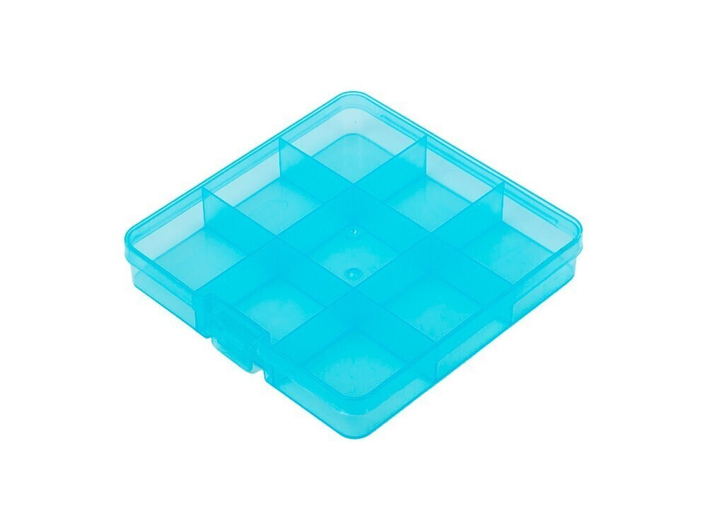 К-86 Коробка для фурнитуры голубой/прозрачный 13.5 х 13.7 х 2.3 см  #1