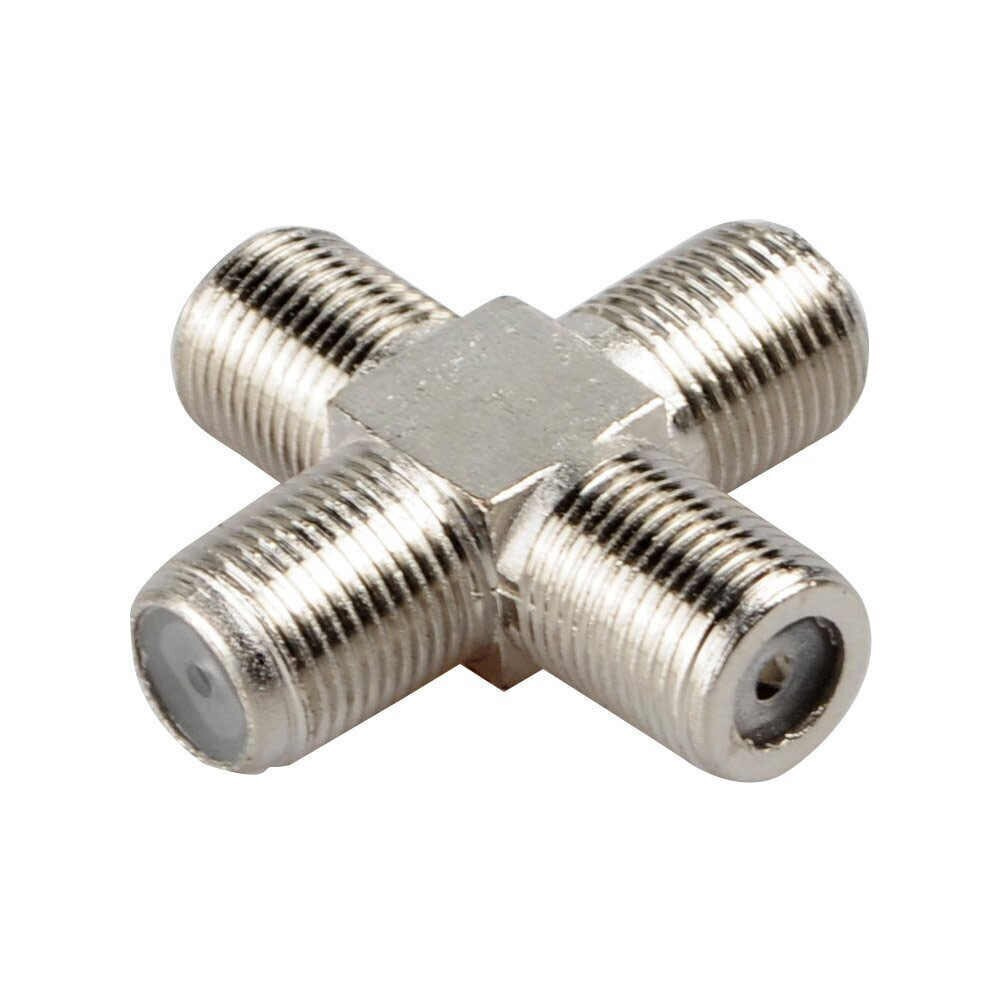 Антенный переходник на 4 F-гнезда из никелированного металла для ...