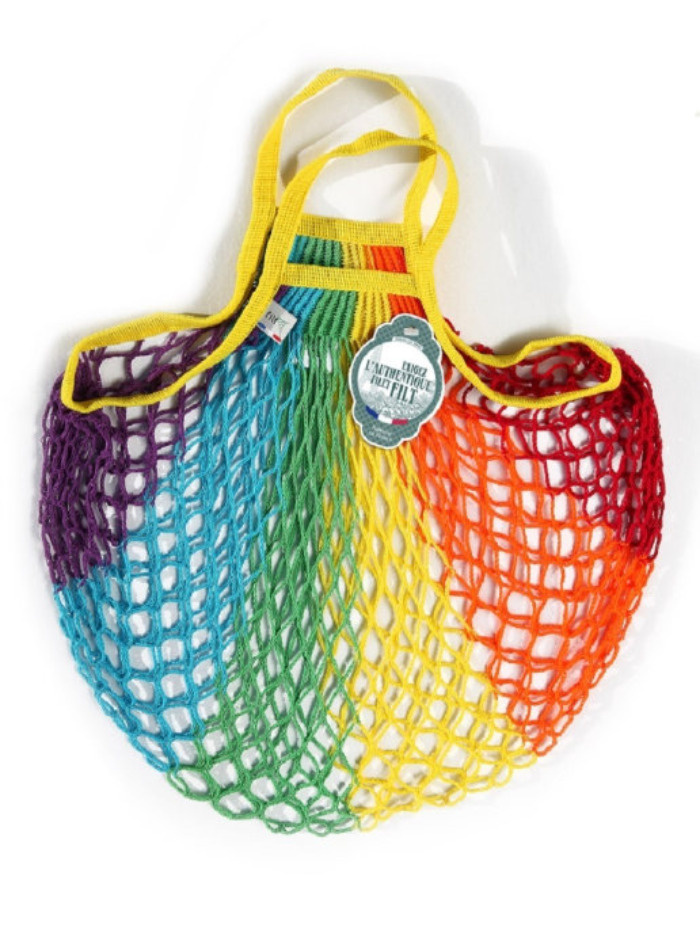 Сумка шоппер FAP, авоська, сумка женская, размер 40Х40 см. короткие ручки цвет: радуга  #1