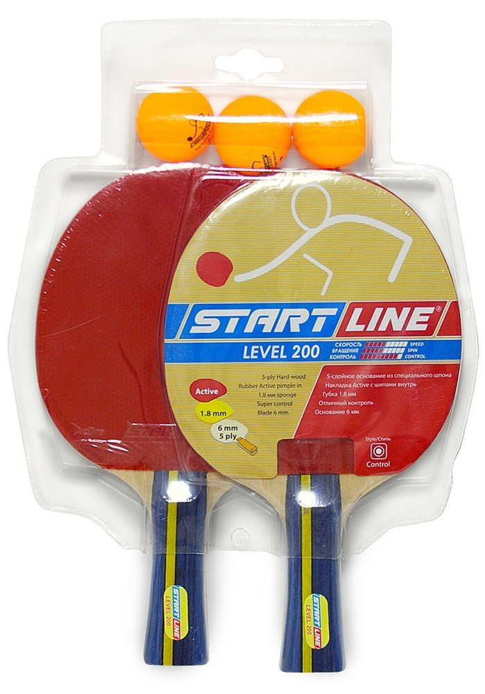 Набор для настольного тенниса START LINE: 2 Ракетки Level 200, 3 Мяча Club Select.  #1