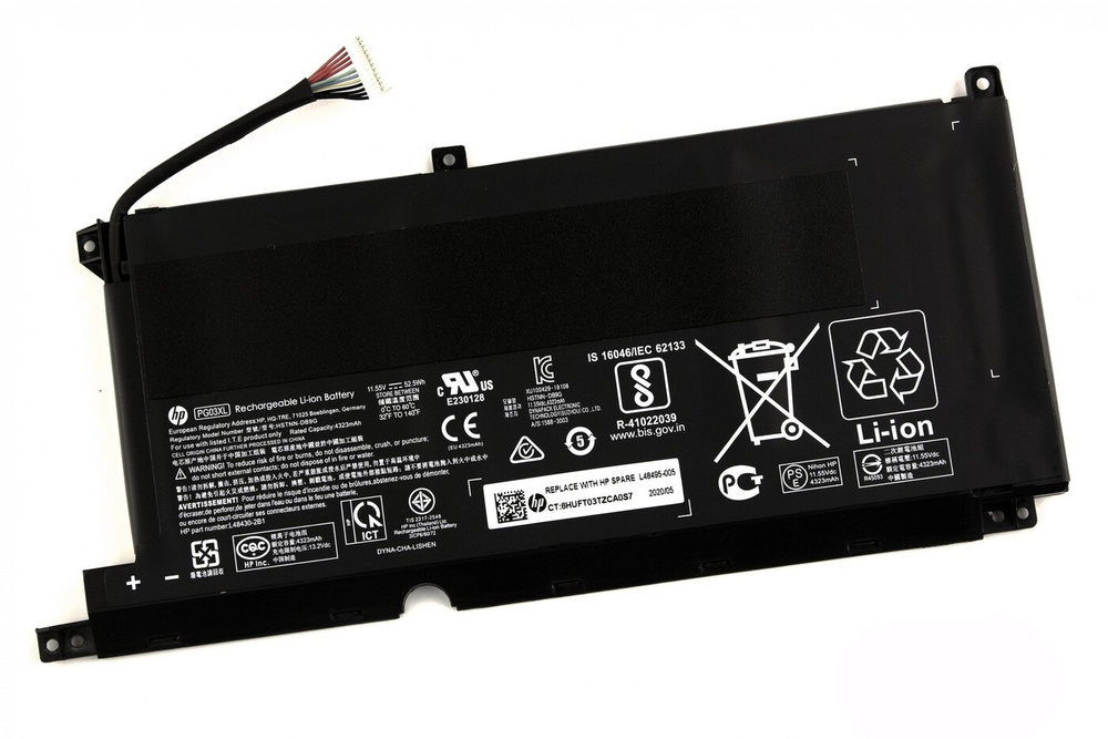 Аккумулятор для ноутбука HP Pavilion Gaming 15-DK0000 (11.55V 4323mAh) P/N: 3ICP6/60/72 HSTNN-DB9G HSTNN-OB1I #1