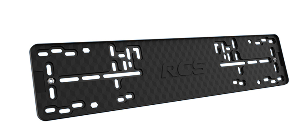 Рамка под номерной знак черная безрамочная пластиковая RCS RCS Light Black  #1