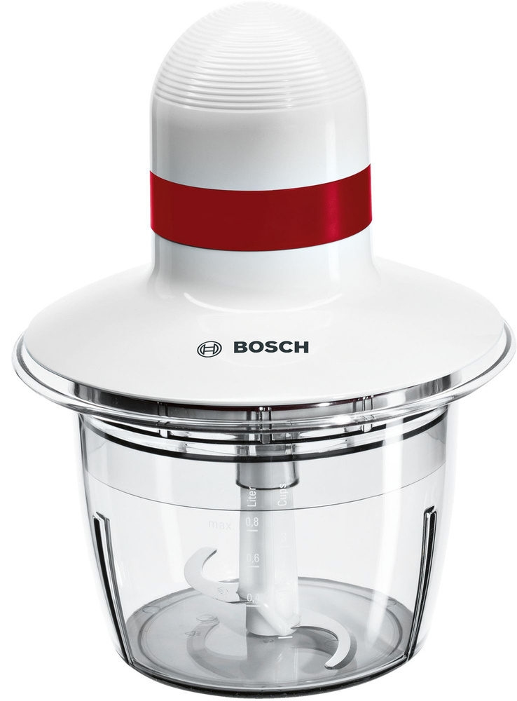 Измельчитель электрический Bosch MMRP1000 0.8л. 400Вт белый/красный  #1